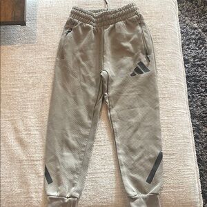 adidas ZNE Kids Olive Athletic Joggers with Dark Gray Accents